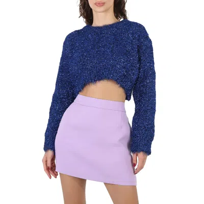 Filles À Papa Ladies Sweaters Fap Knit Tinsel Sweater In Blue