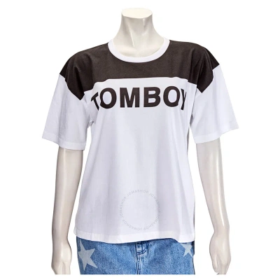 Filles À Papa Filles A Papa Ladies Jersey T-shirt With Tomboy Print In White/black