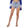Filles À Papa Filles A Papa Twisted Denim Shorts In Ocean Blue In Blue