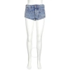 Filles À Papa Filles A Papa Twisted Denim Shorts In Ocean Blue In Ocean Blue