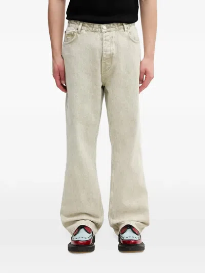 Filling Pieces Acid-wash Wide-leg Jeans In Green