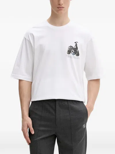 Filling Pieces Boxy Chrome Fruit Logo-print T-shirt In White