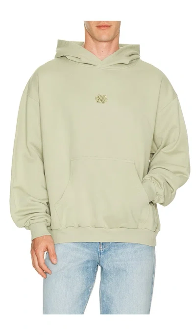 Filling Pieces Boxy Embroidered Hoodie In Green