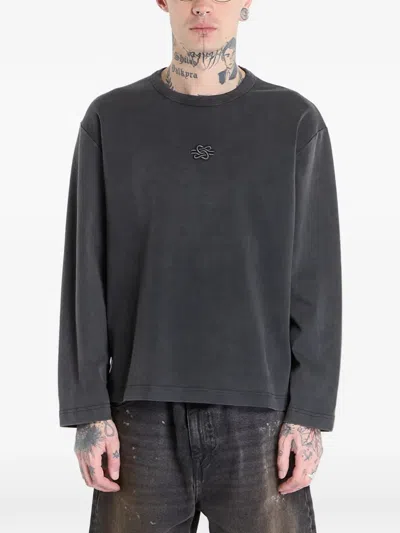 Filling Pieces Boxy-fit Long-sleeve T-shirt In Black