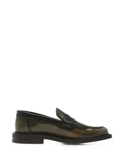 Filling Pieces Brushed Leather Loafers In Green