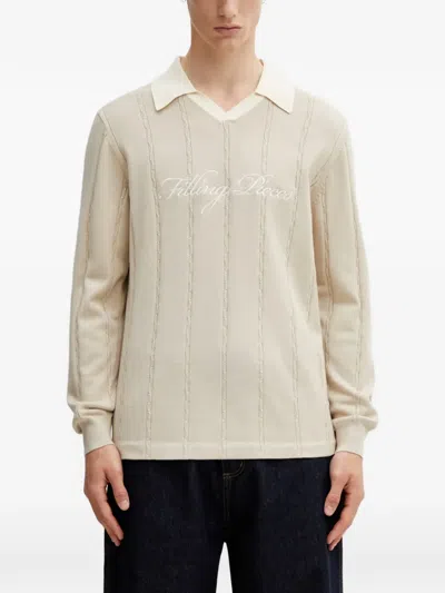 Filling Pieces Cable-knit Embroidered Sweatshirt In Neutral