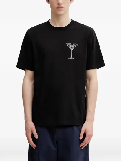 Filling Pieces Champagne Logo-print Short-sleeve T-shirt In Black