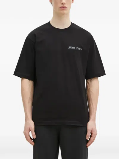 Filling Pieces Chrome Flower T-shirt In Black