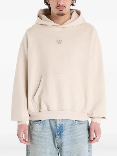 Filling Pieces Embroidered-logo Hoodie In Neutral