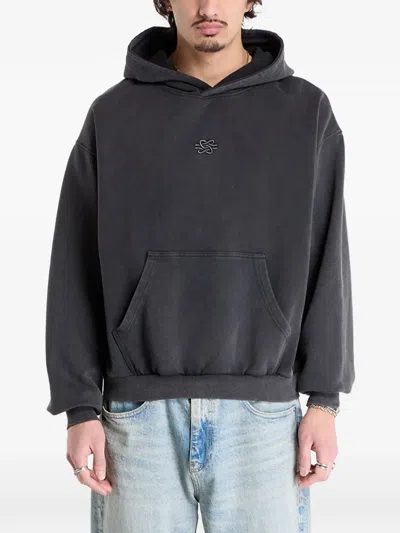 Filling Pieces Embroidered-motif Hoodie In Black
