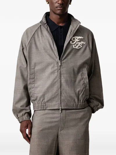 Filling Pieces Embroidered-logo Jacket In Gray