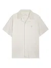 Filling Pieces Floral-embroidered Resort Shirt In Gray