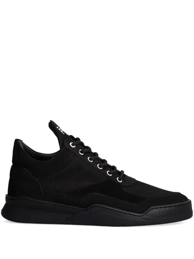 Filling Pieces Logo-embroidered Sneakers In Black