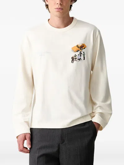 Filling Pieces Graphic-print Long-sleeve T-shirt In White