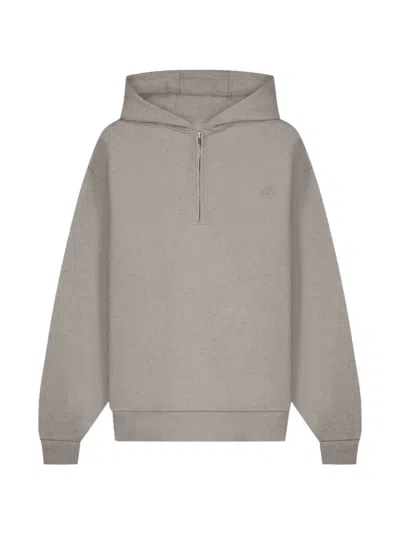 Filling Pieces Half-zip Cotton Hoodie In Gray