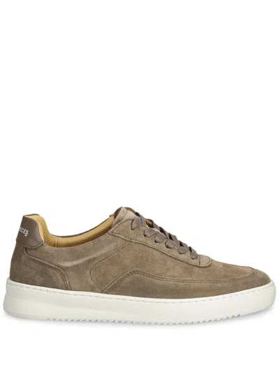 Filling Pieces Leather Trainers In Brown