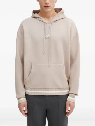Filling Pieces Logo-detail Hoodie In Nude