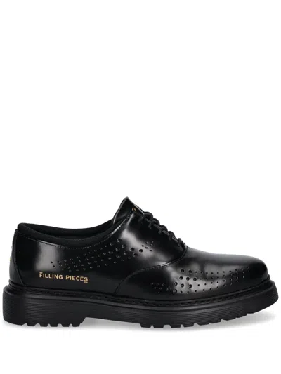 Filling Pieces Logo Detailing Derby Shoes In 黑色