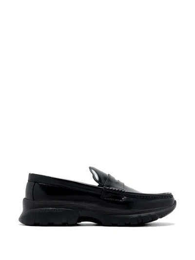 Filling Pieces Logo-embossed Penny Loafers In Black