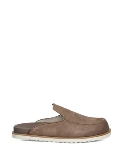 Filling Pieces Logo-embossed Slip-on Mules In Brown