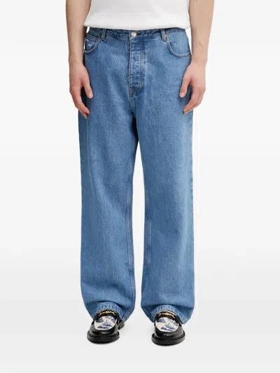 Filling Pieces Logo-embroidered Carpenter Jeans In Blue