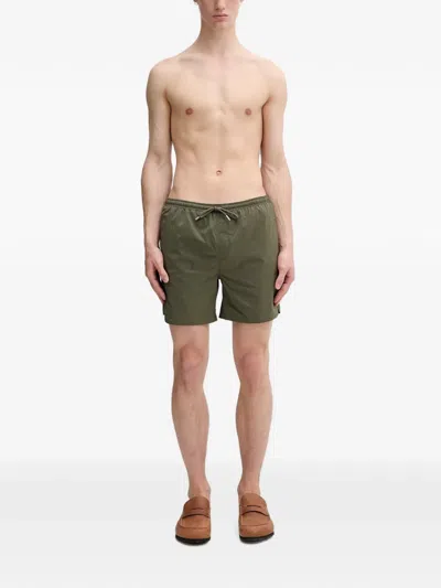 Filling Pieces Logo-embroidered Drawstring Swim Shorts In Green