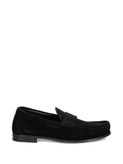 Filling Pieces Lux Suede Loafers In Black