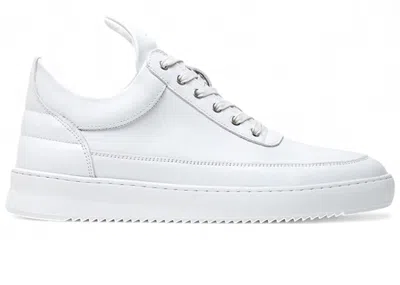 Pre-owned Filling Pieces Men's  Low Top Ripple Nappa Leather Sneakers In White