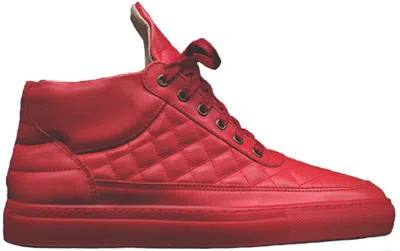 Pre-owned Filling Pieces Men's  Quilted Rfmid Ronnie Fieg Sneakers In Red