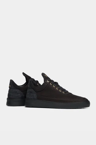Filling Pieces Men's Low Top Ripple Ceres Sneaker In All Black In Multi
