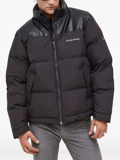 Filling Pieces Paneled Puffer Jacket In Black