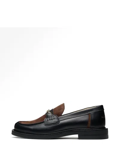 Filling Pieces Panelled Buckled Loafers In Black