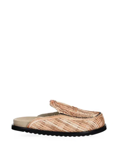 Filling Pieces Panier Woven-design Slip-on Mules In Animal Print