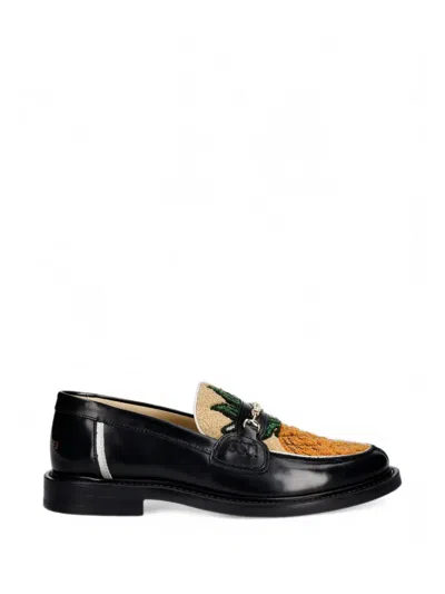 Filling Pieces Pineapple-patch Bit-strap Loafers In Black