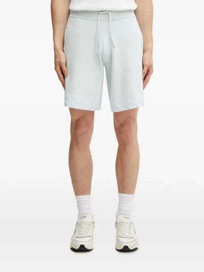 Filling Pieces Resort Checkerboard-knit Drawstring Shorts In Blue