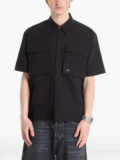 Filling Pieces Resort Flap-pocket Shirt In Black
