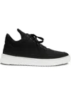 Filling Pieces Low Top Ripple Sneakers In Black Leather In Black