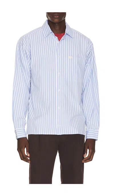 Filling Pieces Striped Dress Shirt In Celestial Blue