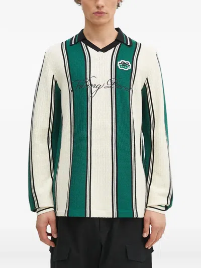Filling Pieces Striped Sweater In Green