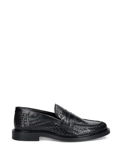 Filling Pieces Woven Twist Leather Loafers In Multi