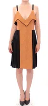 Filos Bronze Silk Sleeveless Above Sheath Dress