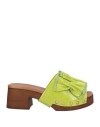 Filoteo Calzoleria Woman Mules & Clogs Lime Green Size 10 Leather