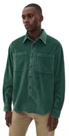 Filson 6-wale Corduroy Shirt Seabed Green In Green