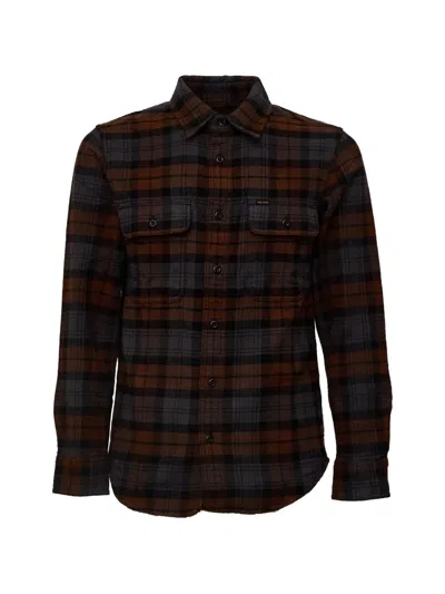 Filson Alaskan Guide Check Flannel Shirt In Brown