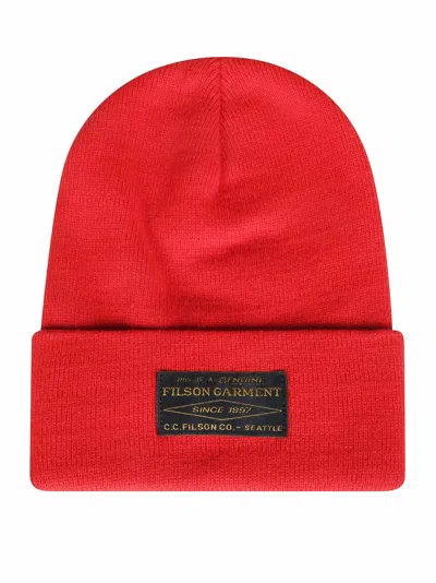 Filson Ballard Watch Knit Cap In Acrylic Yarn In Rosso
