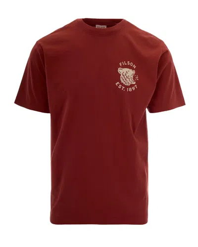 Filson Bear Graphic Cotton T-shirt In Red