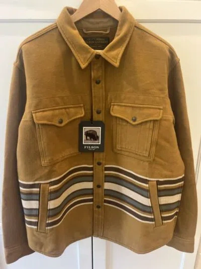 Pre-owned Filson Beartooth Jac-shirt | Golden Brown Multi Stripe | Size Large | $295