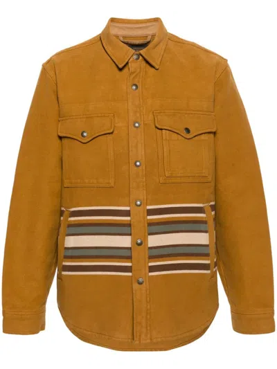 Filson Striped Shirt Jacket In Brown