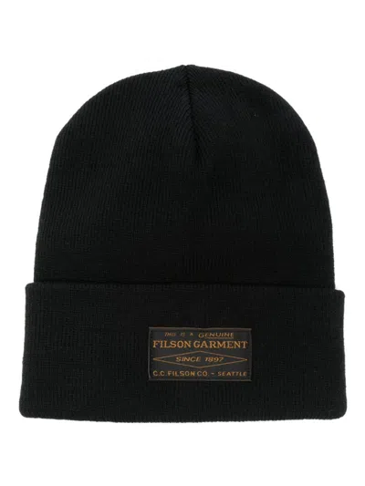 Filson Black Logo Beanie Hat