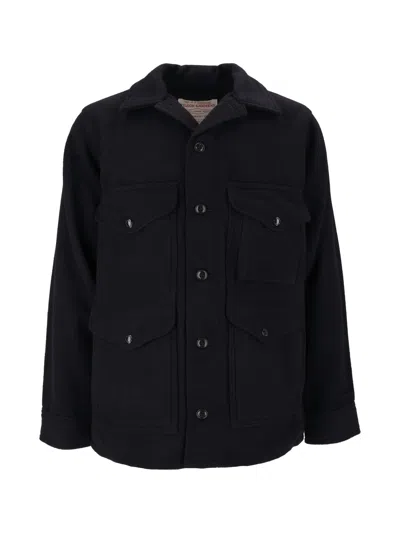 Filson Black Wool Mackinaw Cruiser Jacket In Transparent